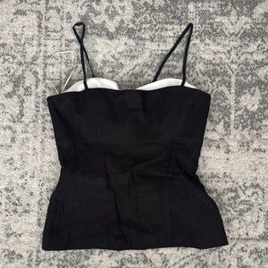 Reformation Black and White Camisole Top